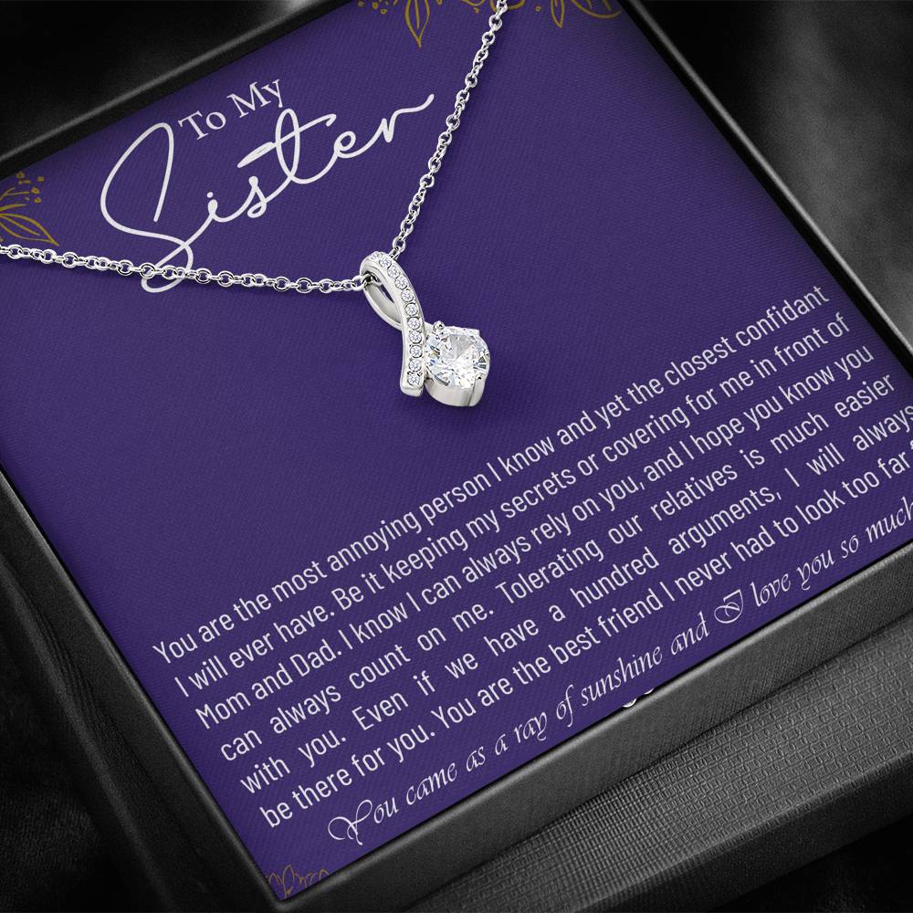 Personalized Gift Sister Necklace for Her Valentines Birthday  Gift Alluring Beauty Necklace for Women with Message  Card