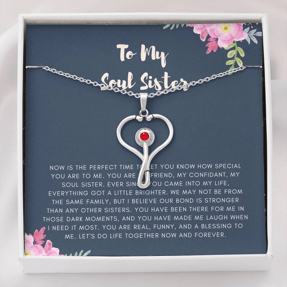 Personalized Necklace Gift For Women To My Soul Sister Friend Cousin Gift With The Message Card On Wedding Birthday Graduation