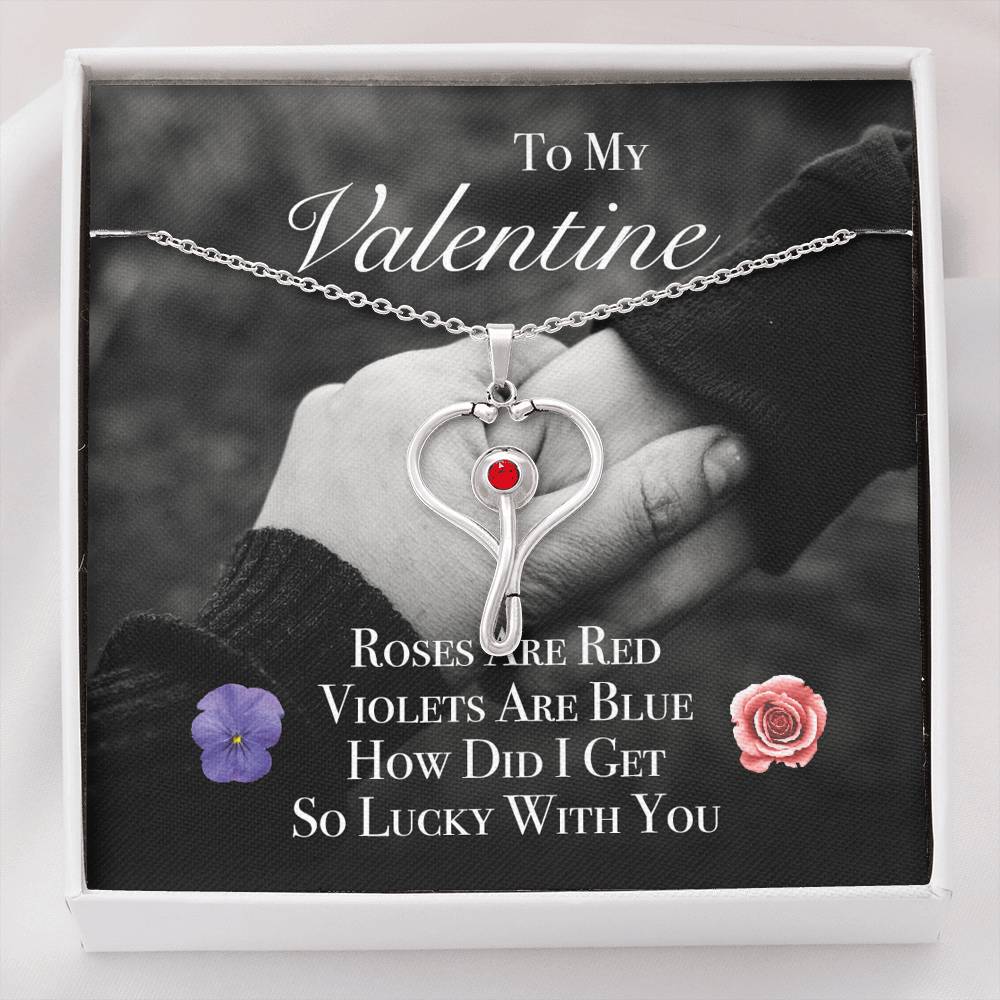 Personalized Necklace Gift To My Wife Fiancée Girlfriend On Valentine's Day Wedding Engagement Birthday Gift With The Message Card