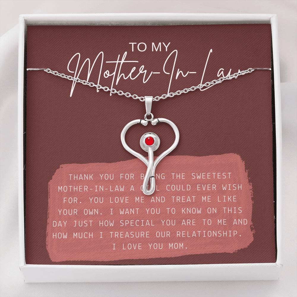 Necklace Gift For Women Personalized Gift To My Mother In Law Mom Grandma Pendent Gift On Mother's Day Birthday Wedding With The Message Card