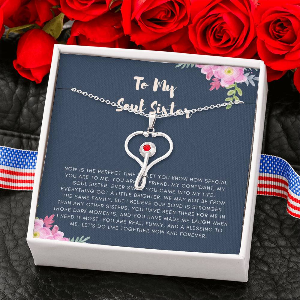 Personalized Necklace Gift For Women To My Soul Sister Friend Cousin Gift With The Message Card On Wedding Birthday Graduation