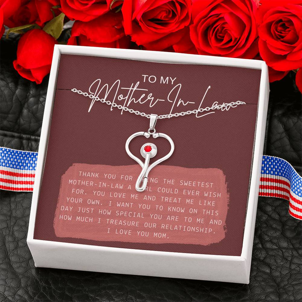 Necklace Gift For Women Personalized Gift To My Mother In Law Mom Grandma Pendent Gift On Mother's Day Birthday Wedding With The Message Card
