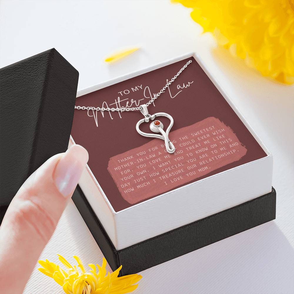 Necklace Gift For Women Personalized Gift To My Mother In Law Mom Grandma Pendent Gift On Mother's Day Birthday Wedding With The Message Card