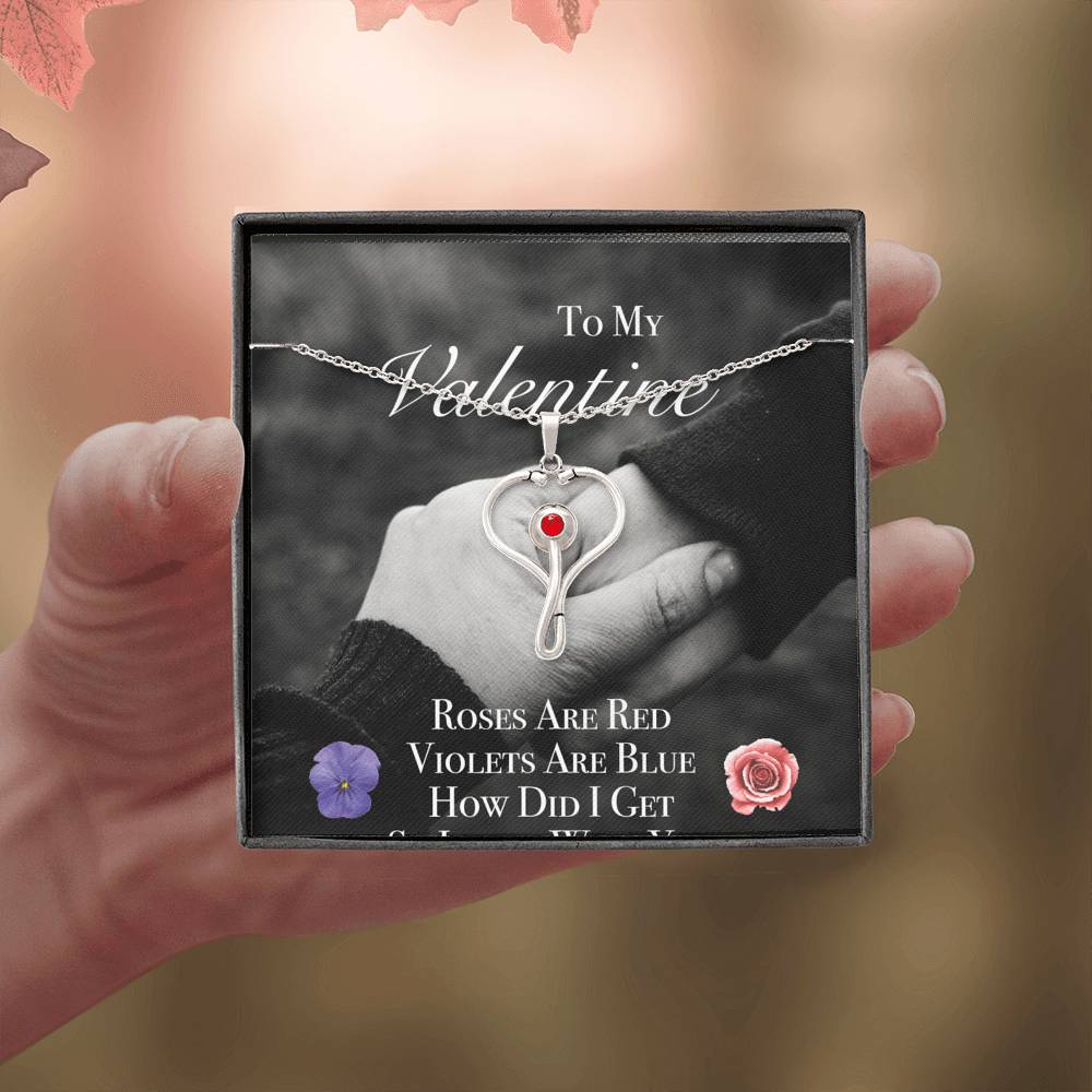 Personalized Necklace Gift To My Wife Fiancée Girlfriend On Valentine's Day Wedding Engagement Birthday Gift With The Message Card