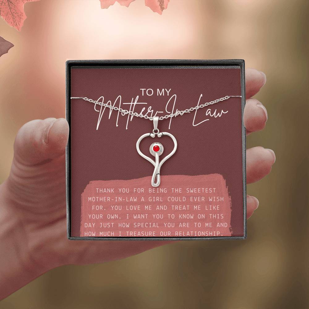 Necklace Gift For Women Personalized Gift To My Mother In Law Mom Grandma Pendent Gift On Mother's Day Birthday Wedding With The Message Card
