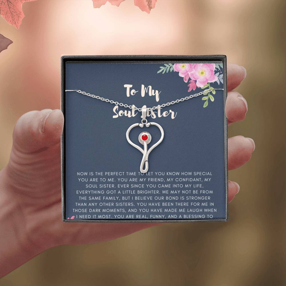 Personalized Necklace Gift For Women To My Soul Sister Friend Cousin Gift With The Message Card On Wedding Birthday Graduation