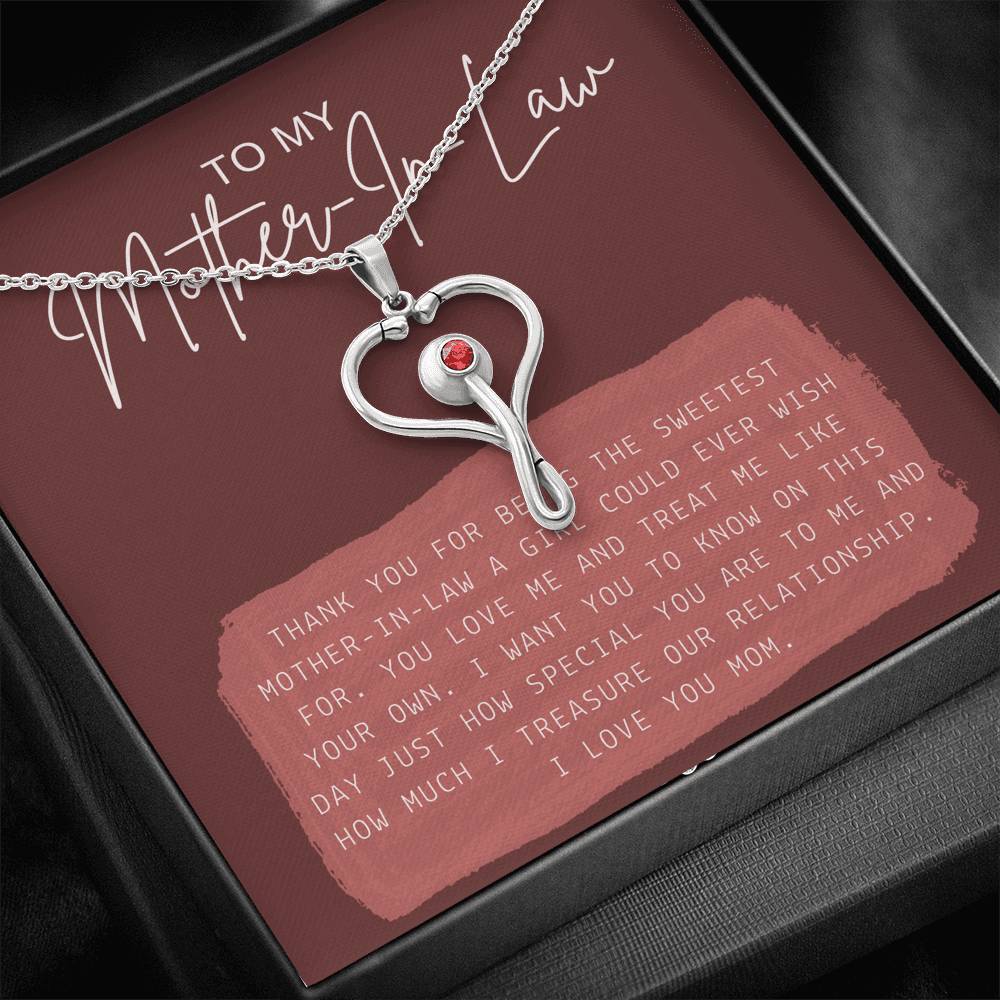 Necklace Gift For Women Personalized Gift To My Mother In Law Mom Grandma Pendent Gift On Mother's Day Birthday Wedding With The Message Card