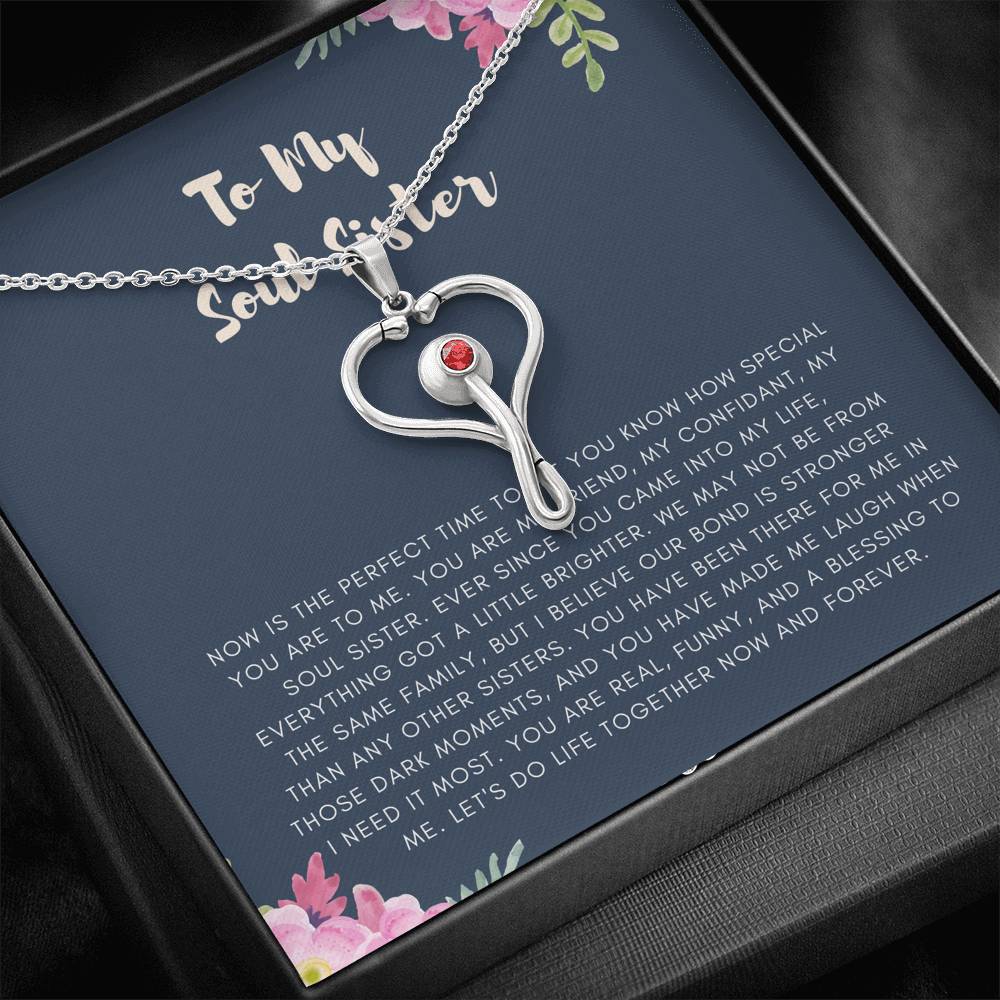 Personalized Necklace Gift For Women To My Soul Sister Friend Cousin Gift With The Message Card On Wedding Birthday Graduation