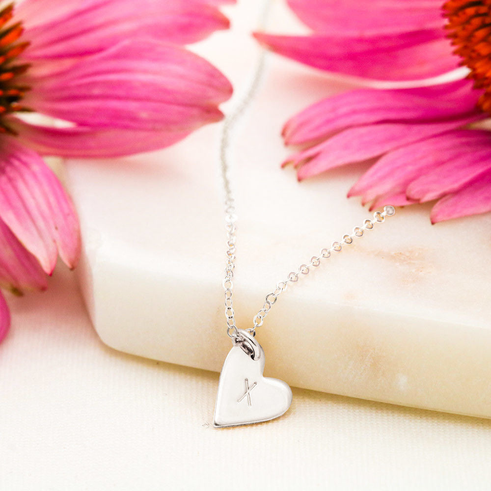 Gift for Future Wife, Gift for Fiancé, Personalized Heart Necklace for Girlfriend