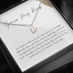 You're My Rock Personalized Letter Necklace, Gift for Girlfriend, Birthday Gift, Anniversary Gift, Custom Message Card