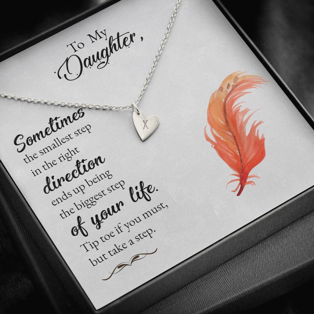 Mother To Daughter Heart Charm Initials Name Necklace