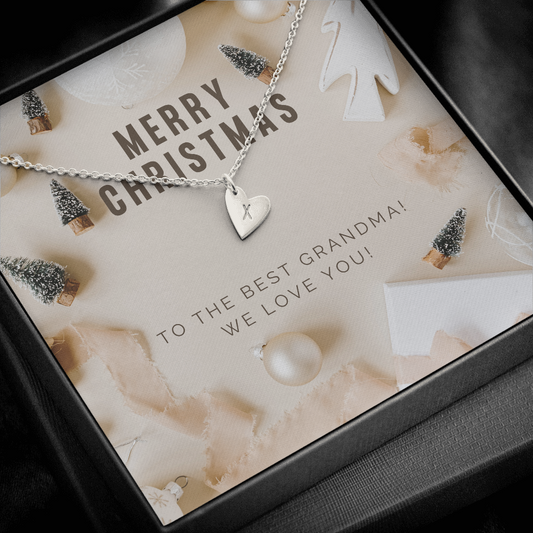 Personalized Christmas Gift for Grandma, Gift Letter Necklace from Grandchildren, Best Christmas Gift for Grandma