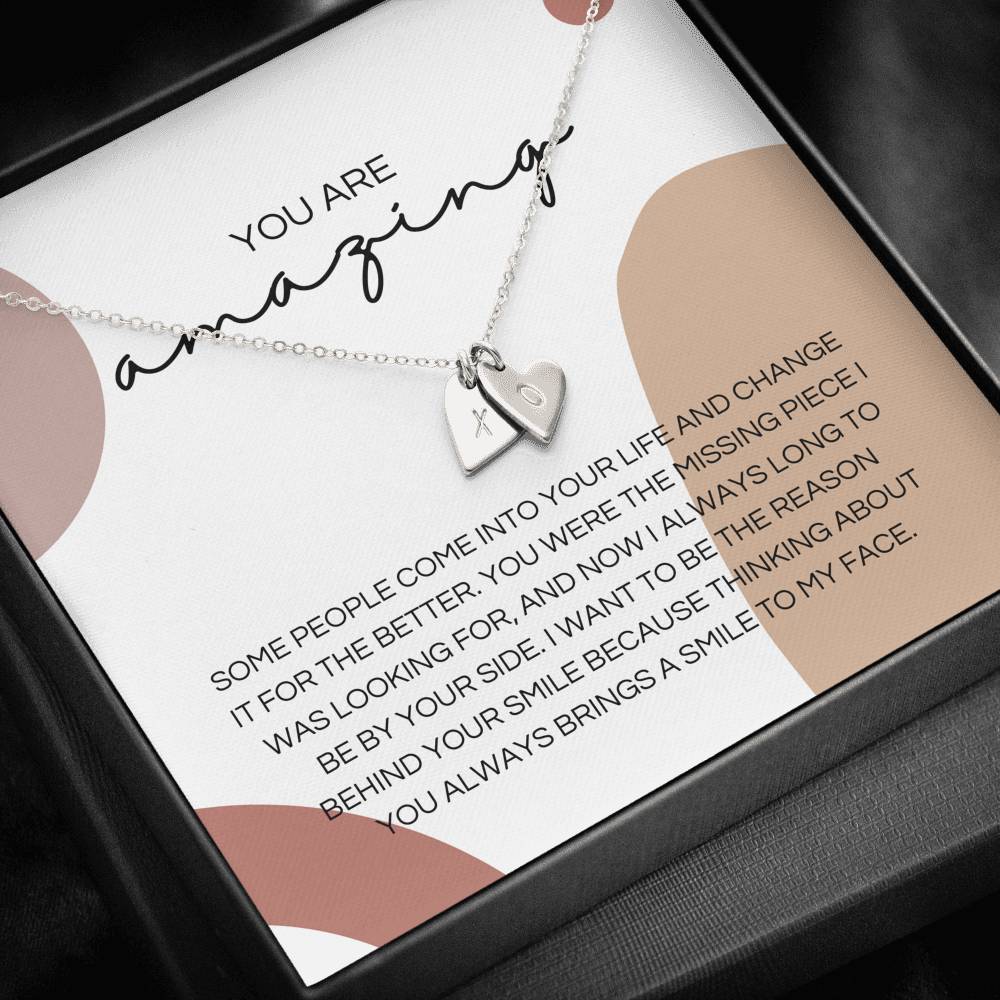 Girlfriend Gift Necklace, Dainty Heart Necklace for Girlfriend