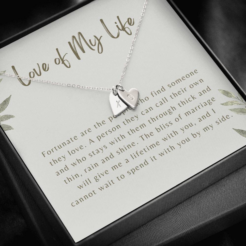 Gift for Future Wife, Gift for Fiancé, Personalized Heart Necklace for Girlfriend