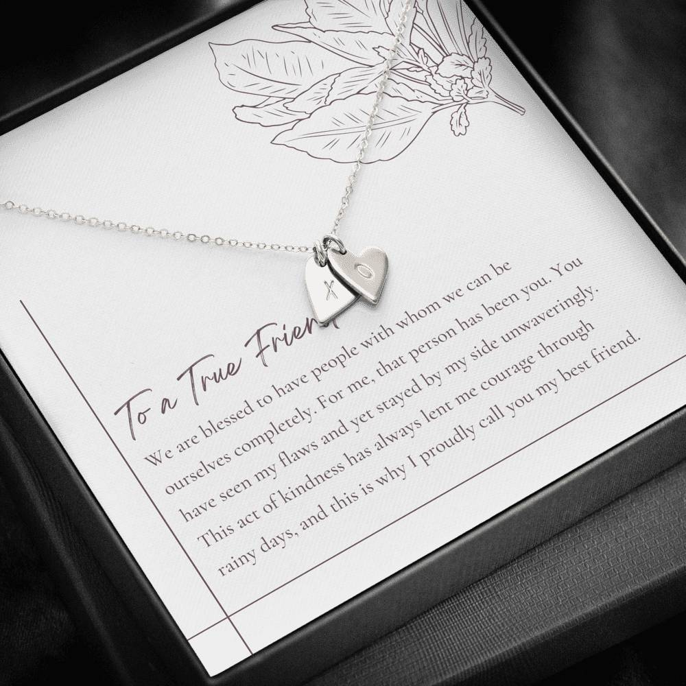 Personalized Best Friend Heart Gift Necklace, Best Friend Birthday, Best Gift for Best Friend