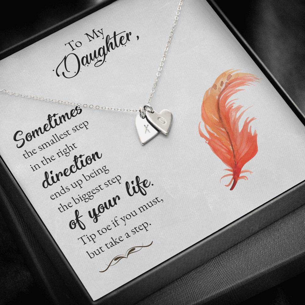 Mother To Daughter Heart Charm Initials Name Necklace
