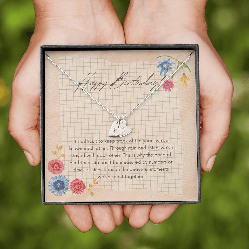Personalized Heart Necklace for Friend Birthday, Best Friend Birthday Gift