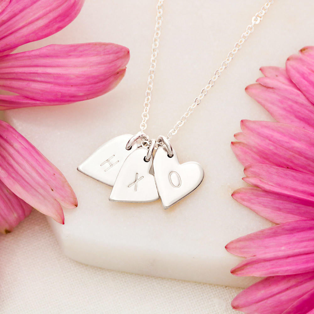 Gift for Future Wife, Gift for Fiancé, Personalized Heart Necklace for Girlfriend