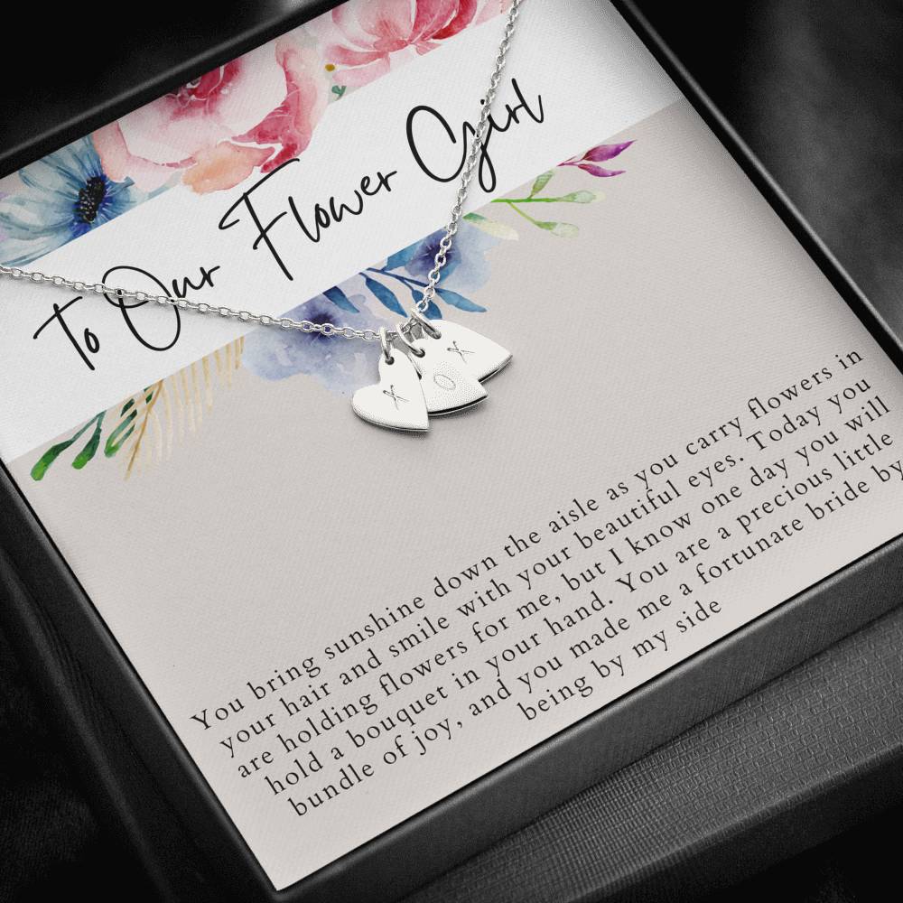 Personalized Gift Necklace for Flower Girl, Flower Girl Thank You Gift, Wedding Party Gifts