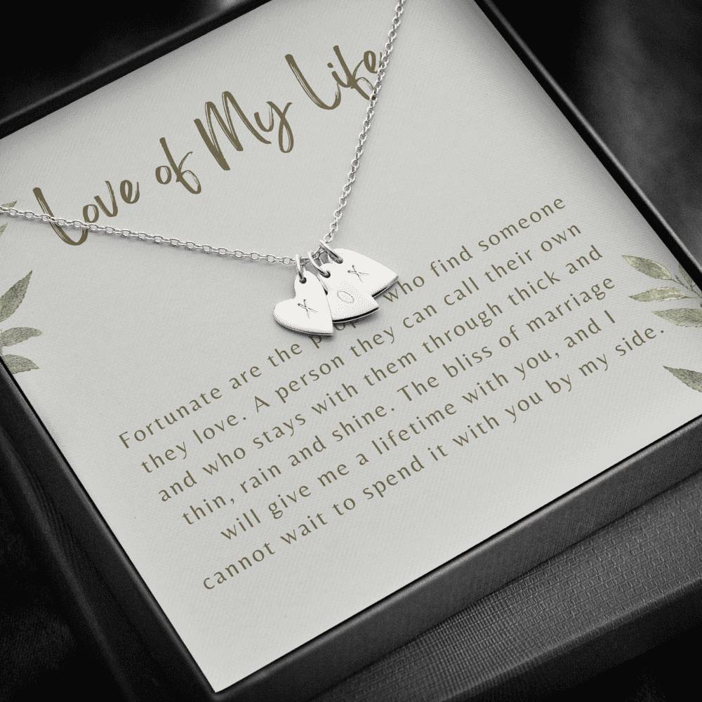 Gift for Future Wife, Gift for Fiancé, Personalized Heart Necklace for Girlfriend