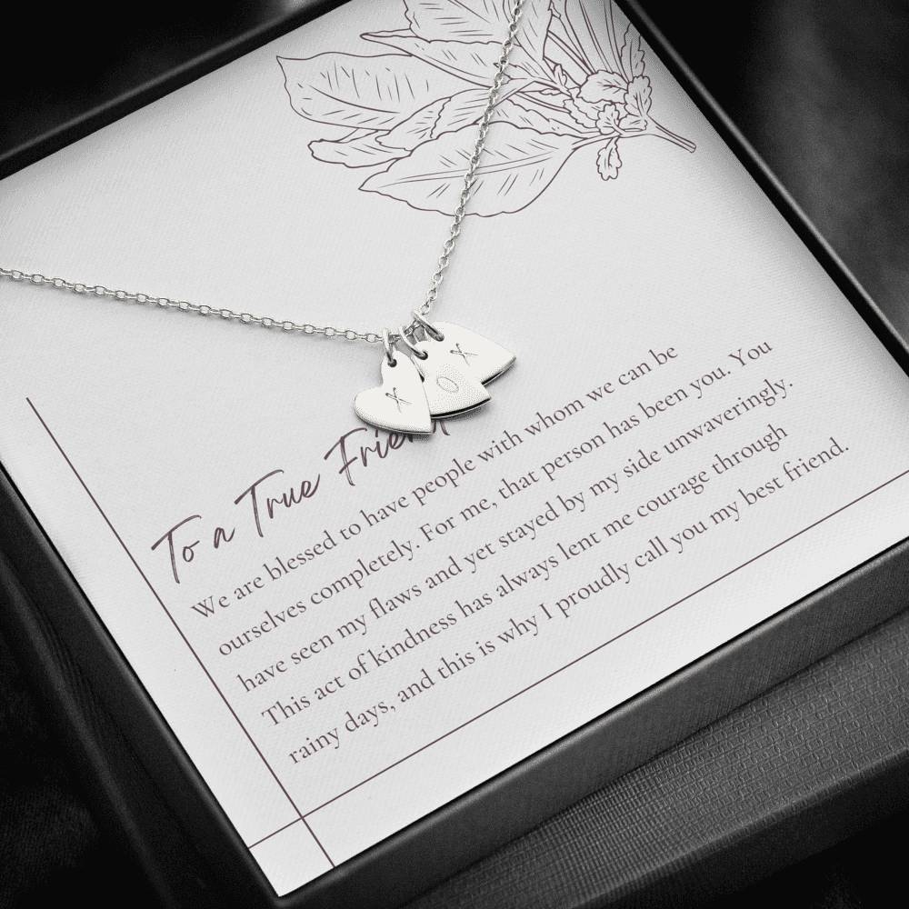 Personalized Best Friend Heart Gift Necklace, Best Friend Birthday, Best Gift for Best Friend