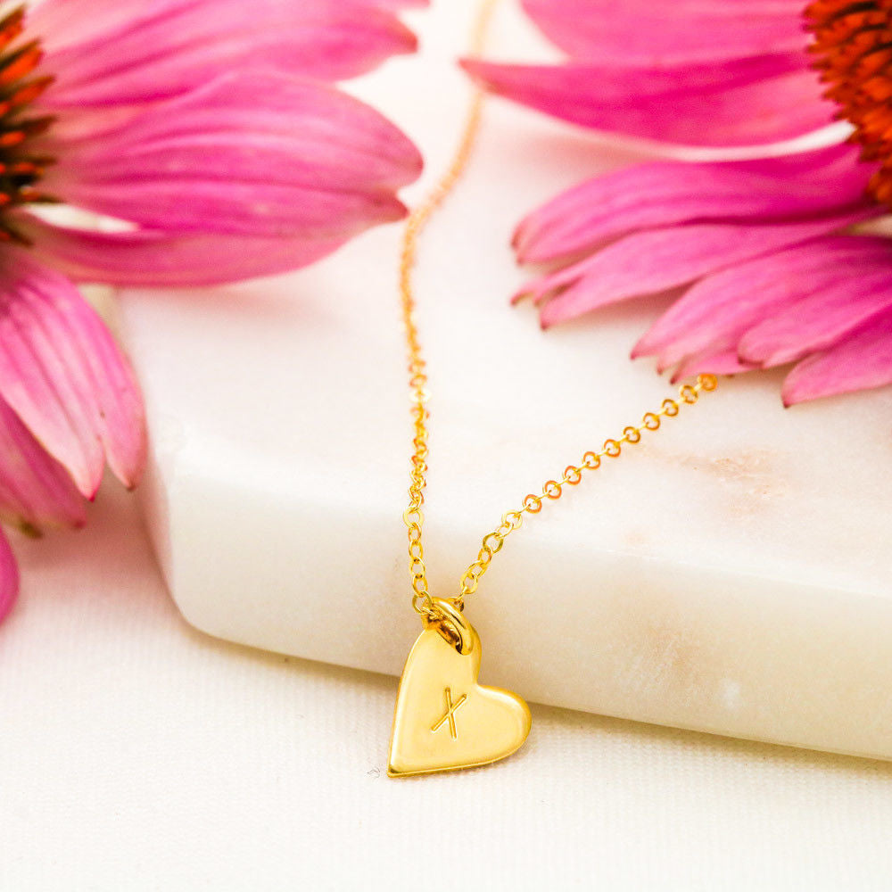 Gift for Future Wife, Gift for Fiancé, Personalized Heart Necklace for Girlfriend