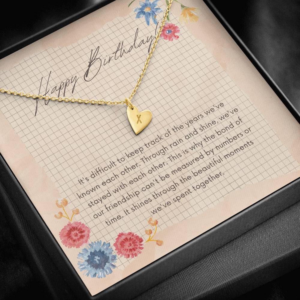 Personalized Heart Necklace for Friend Birthday, Best Friend Birthday Gift
