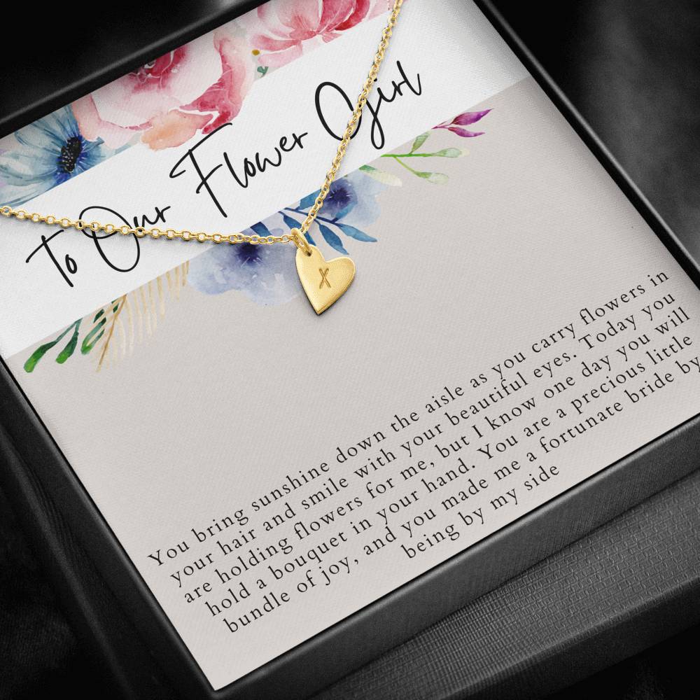 Personalized Gift Necklace for Flower Girl, Flower Girl Thank You Gift, Wedding Party Gifts