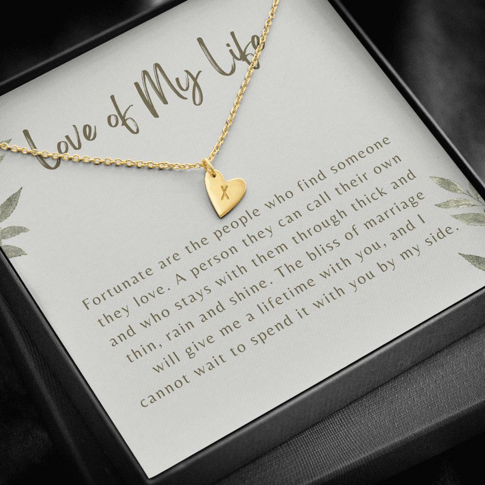 Gift for Future Wife, Gift for Fiancé, Personalized Heart Necklace for Girlfriend