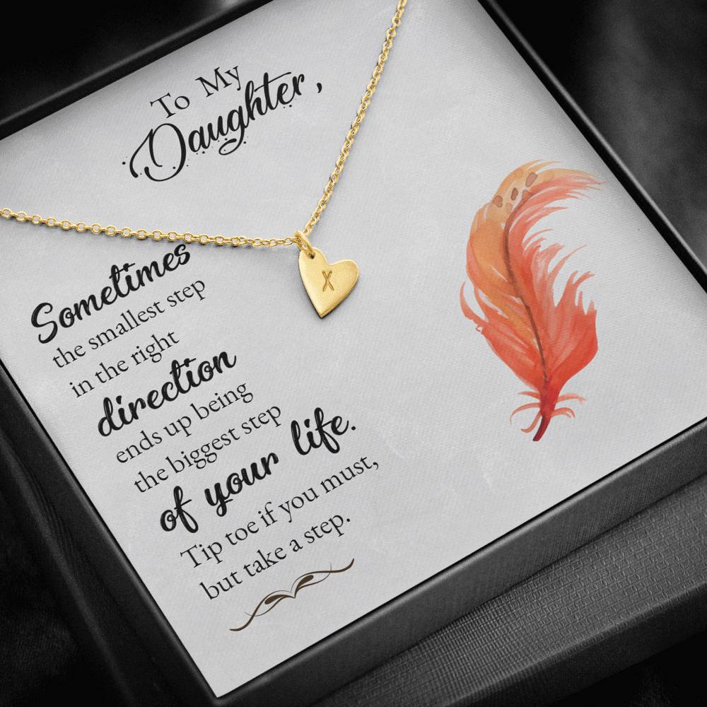 Mother To Daughter Heart Charm Initials Name Necklace