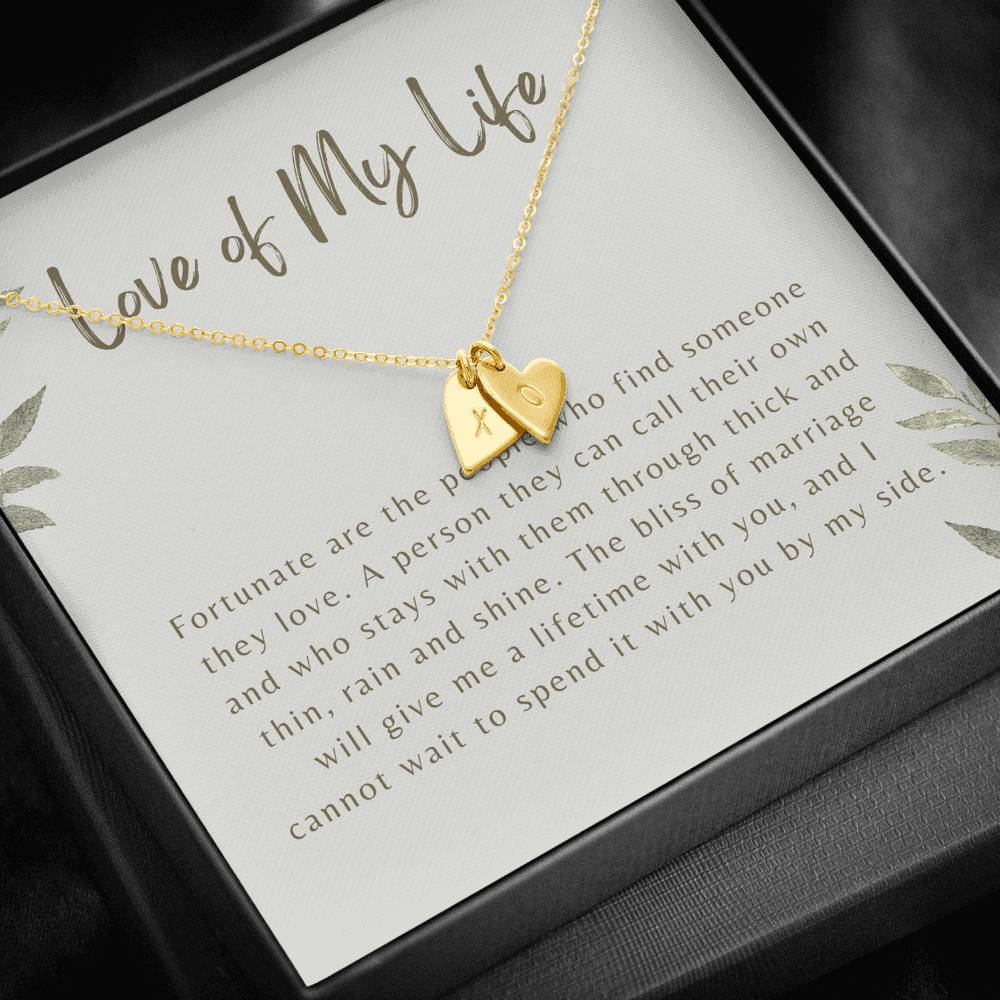 Gift for Future Wife, Gift for Fiancé, Personalized Heart Necklace for Girlfriend