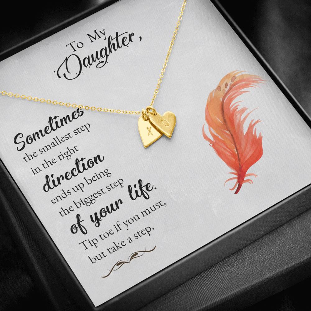 Mother To Daughter Heart Charm Initials Name Necklace