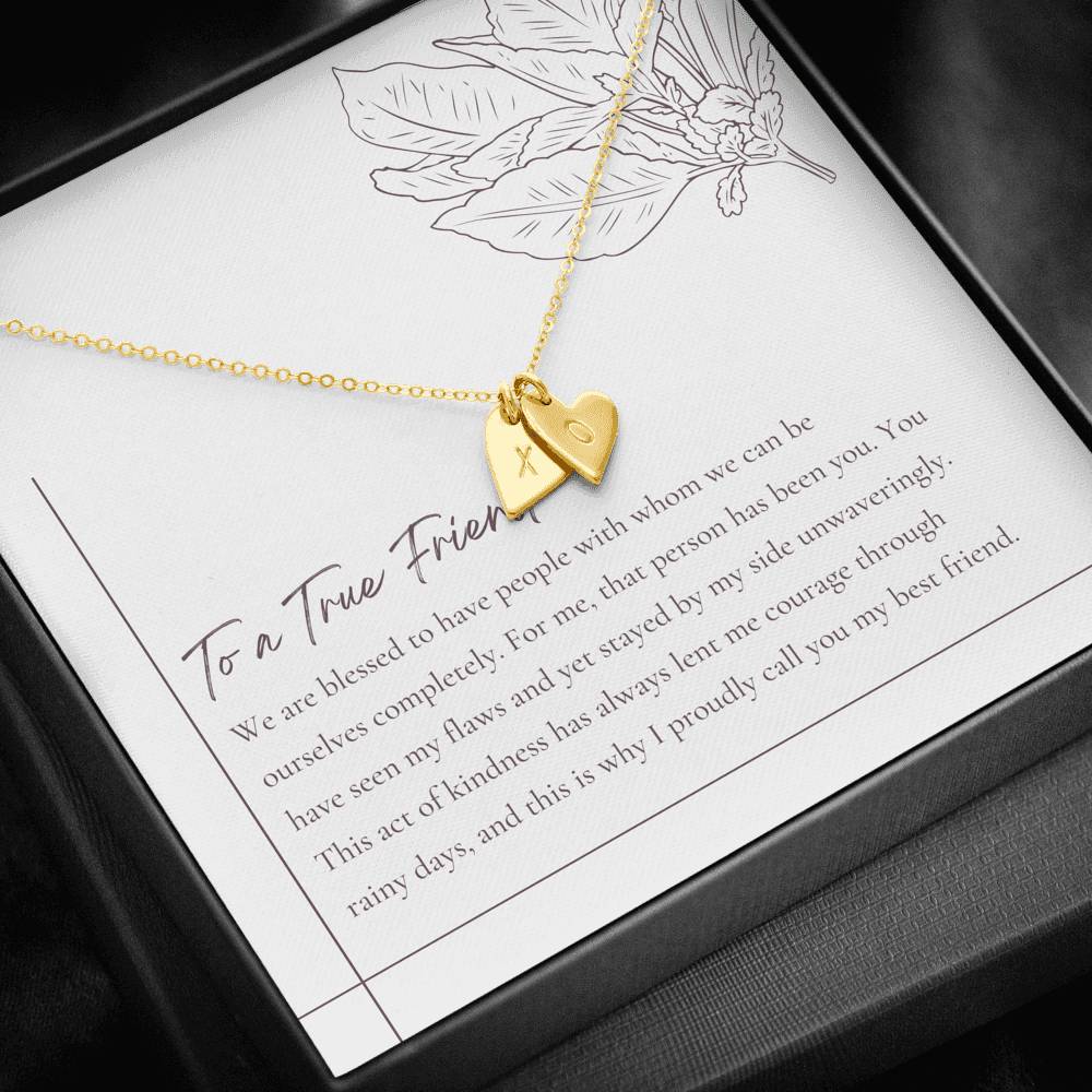 Personalized Best Friend Heart Gift Necklace, Best Friend Birthday, Best Gift for Best Friend