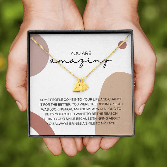 Girlfriend Gift Necklace, Dainty Heart Necklace for Girlfriend