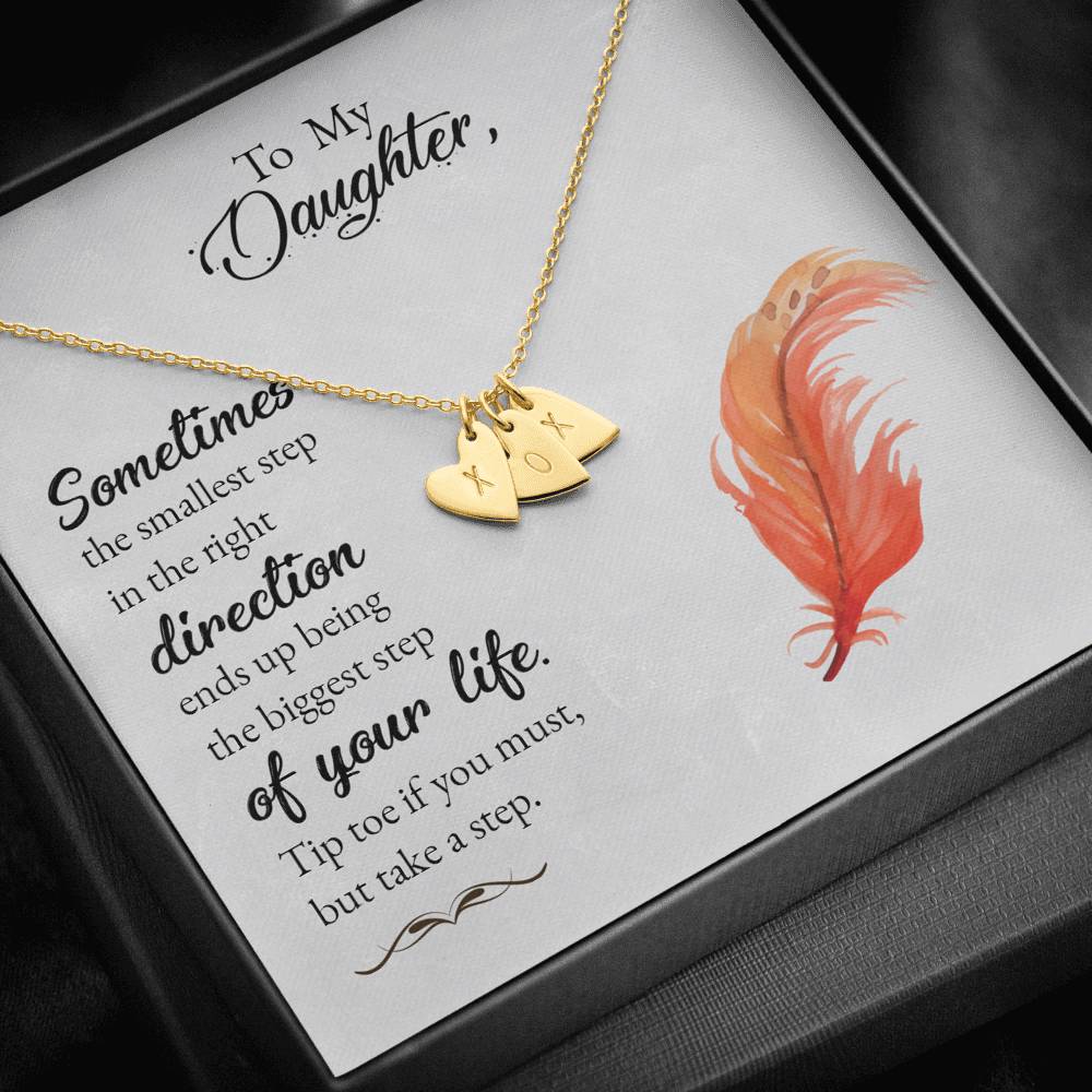 Mother To Daughter Heart Charm Initials Name Necklace