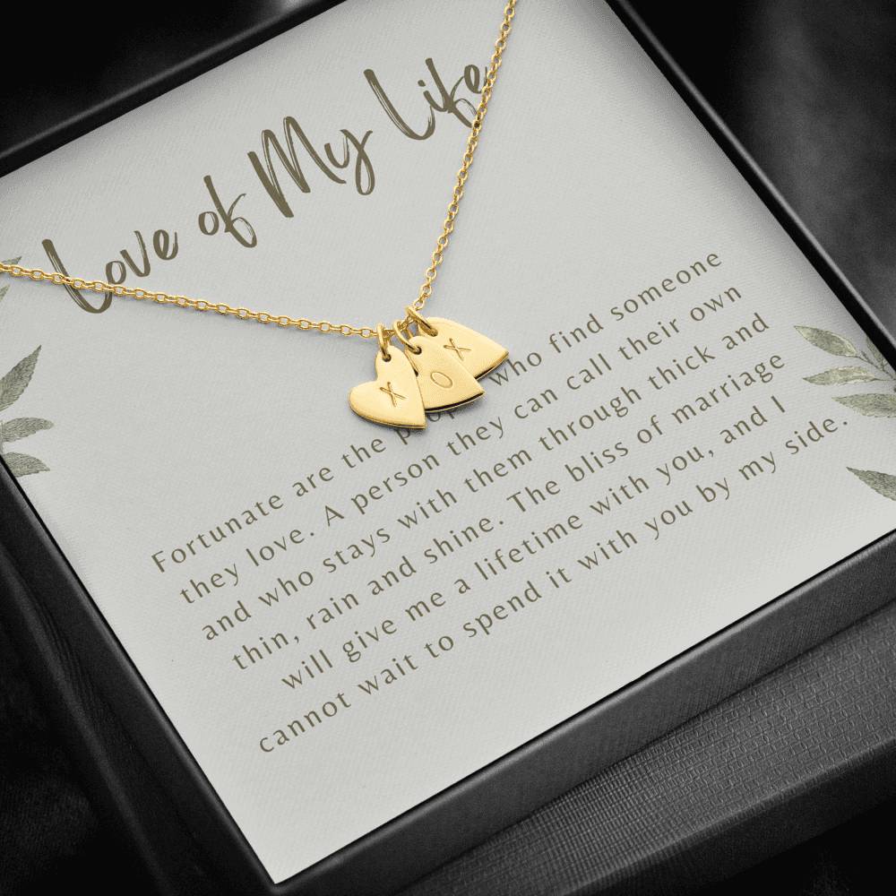Gift for Future Wife, Gift for Fiancé, Personalized Heart Necklace for Girlfriend