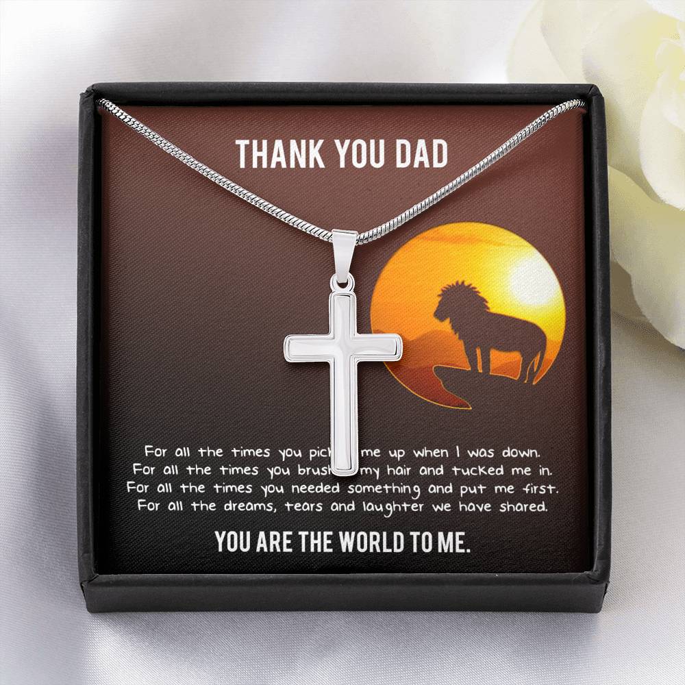 Gift for dad, engraved cross necklace, Father’s Day personalized Gift, Fathers Day Gift for Stepdad, Dad Cross Necklace.