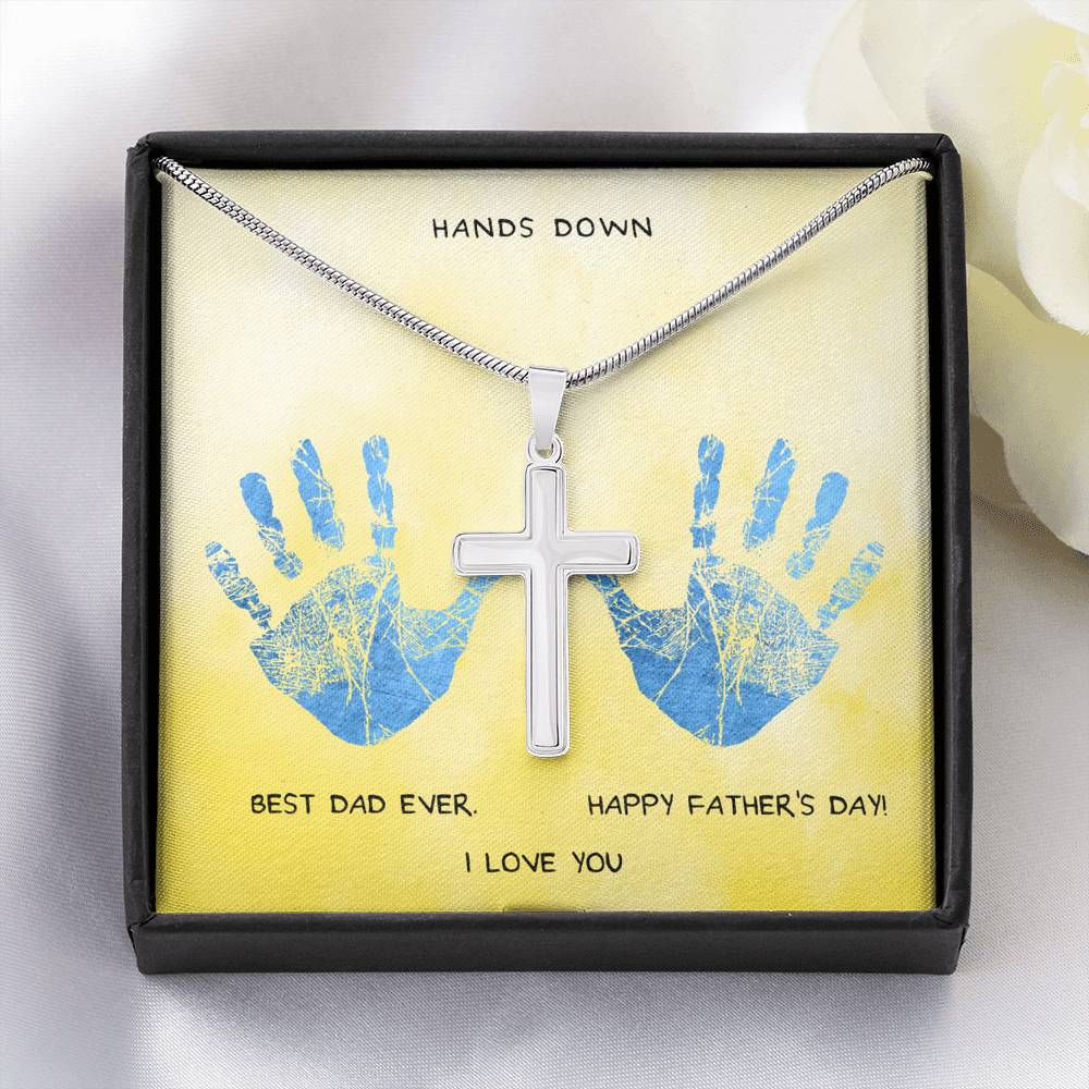 Father Daughter Gift, Father's Day Gift, Father Birthday Gift, Gift For Dad, Father Cross Necklace, Message Card For Dad, Christian Gift Dad