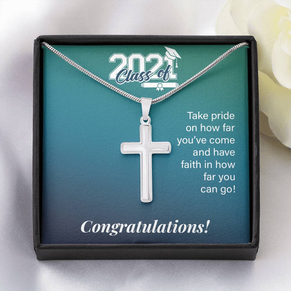 Graduation Gifts For Son To Our Son Cross Necklace From Dad & Mom Birthday Gift Graduation Gift High School Class Of 2021 College