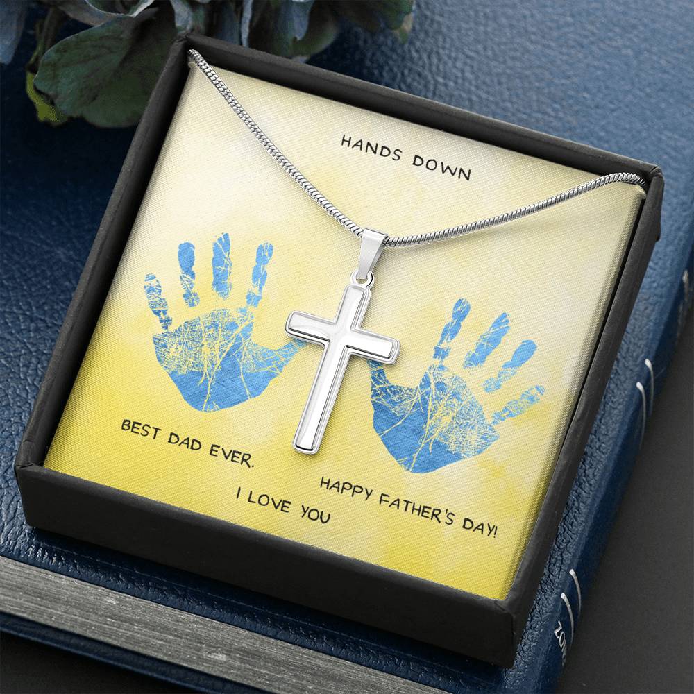 Father Daughter Gift, Father's Day Gift, Father Birthday Gift, Gift For Dad, Father Cross Necklace, Message Card For Dad, Christian Gift Dad