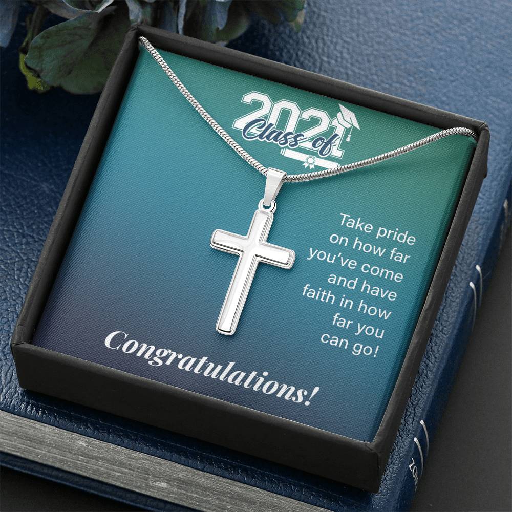 Graduation Gifts For Son To Our Son Cross Necklace From Dad & Mom Birthday Gift Graduation Gift High School Class Of 2021 College