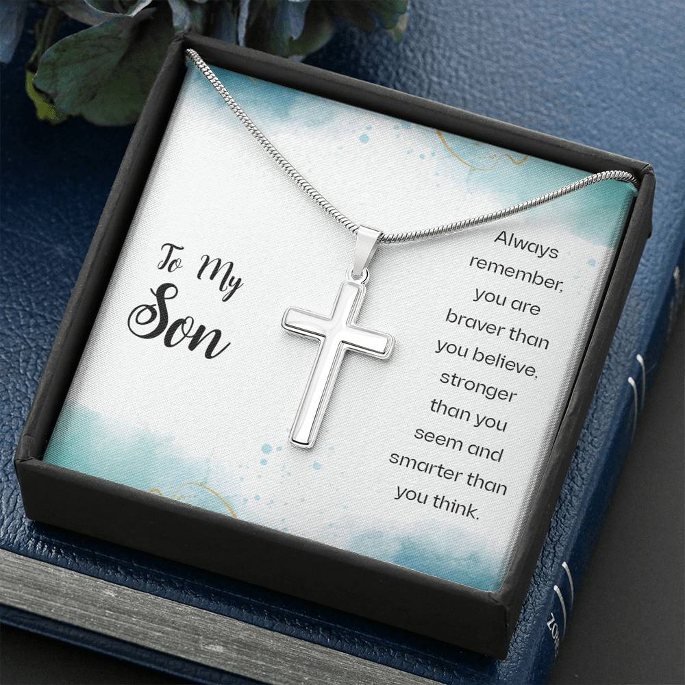 First Day Of School Gift For Son Cross Necklace 1st Day Of School Idea For Him Back To School Kid Boy High school Middle School Jewelry