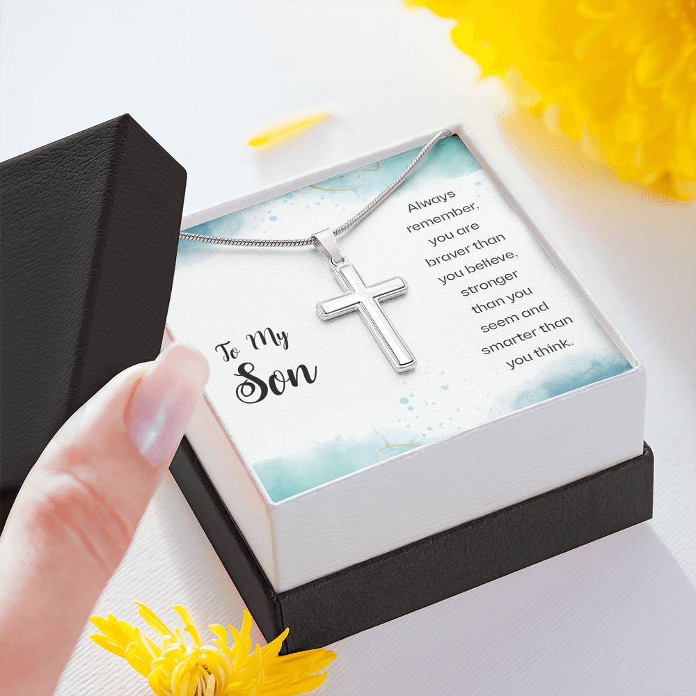 First Day Of School Gift For Son Cross Necklace 1st Day Of School Idea For Him Back To School Kid Boy High school Middle School Jewelry