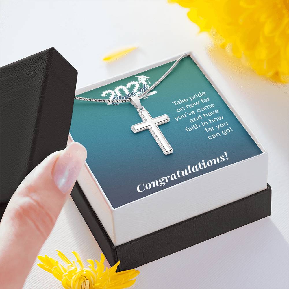 Graduation Gifts For Son To Our Son Cross Necklace From Dad & Mom Birthday Gift Graduation Gift High School Class Of 2021 College