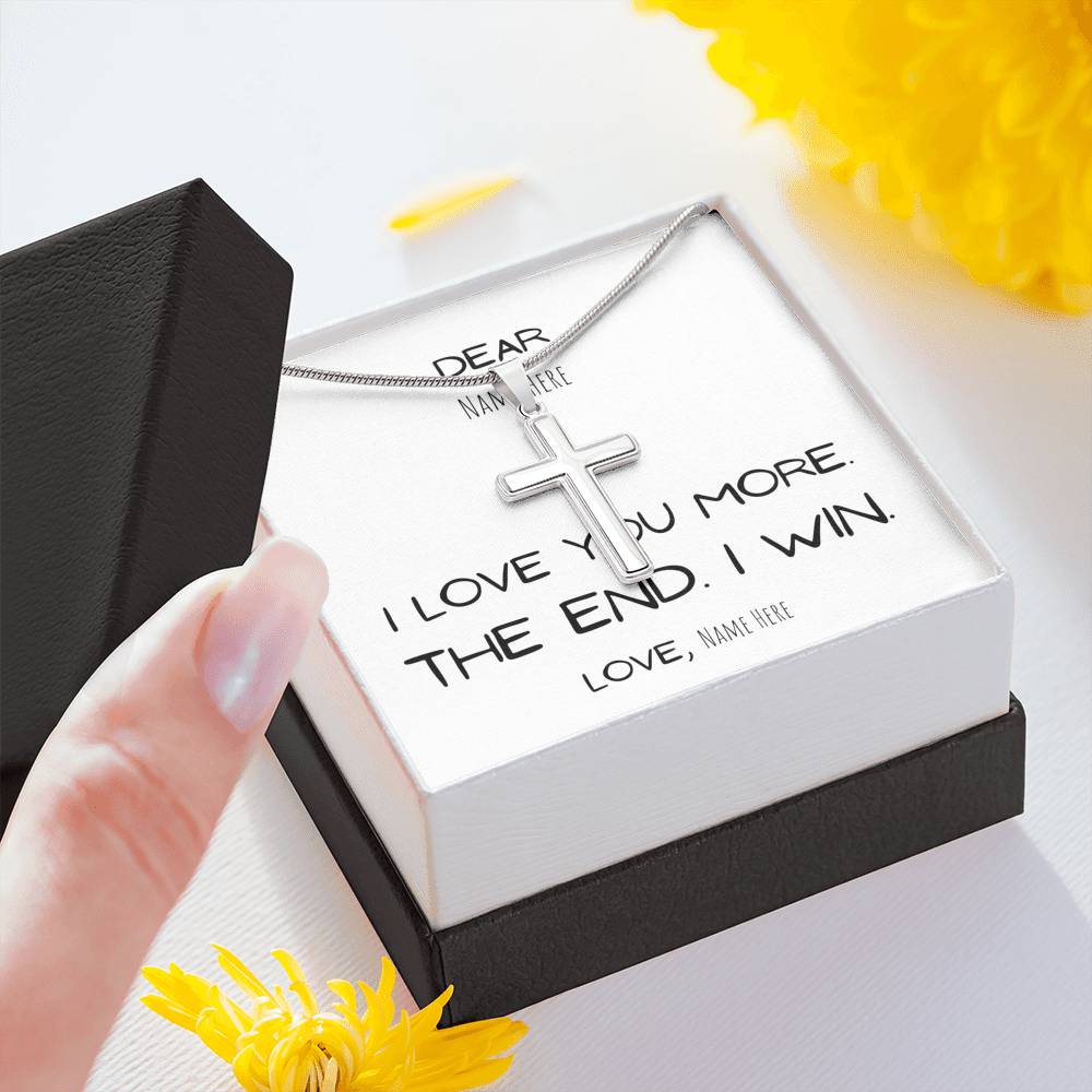 Gift for him, I love you more. The end. I win. Boyfriend Gift, Anniversary Husband Gift, Birthday Gift, Personalize, Custom name