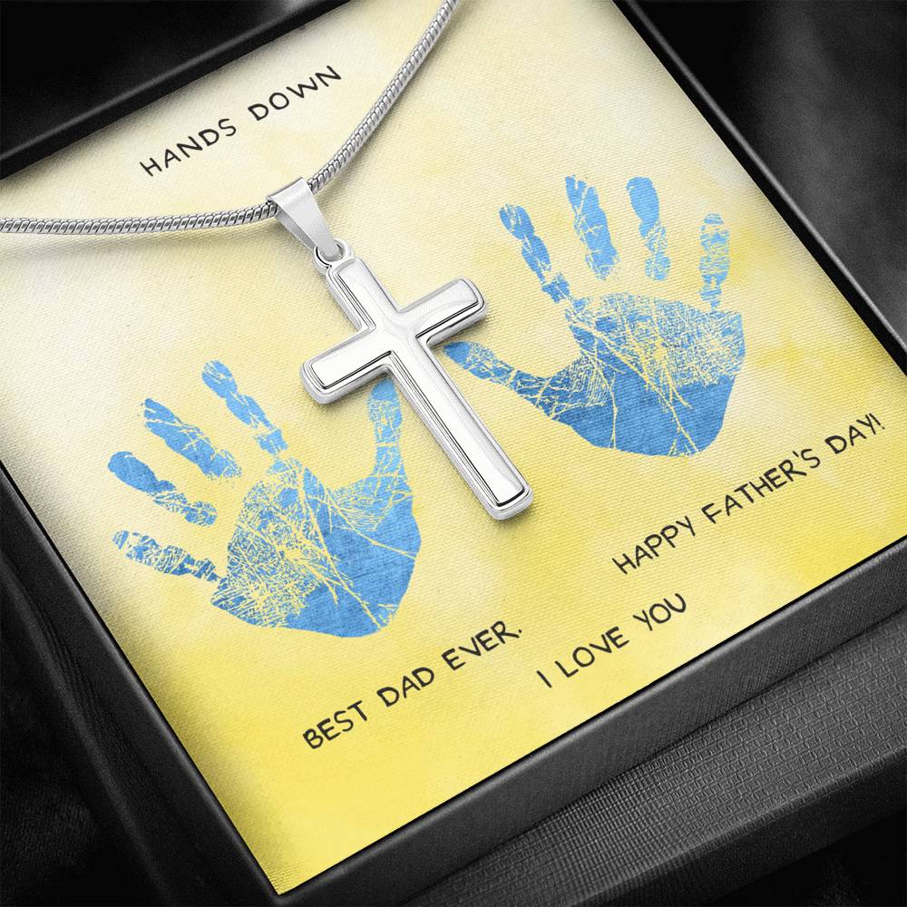 Father Daughter Gift, Father's Day Gift, Father Birthday Gift, Gift For Dad, Father Cross Necklace, Message Card For Dad, Christian Gift Dad