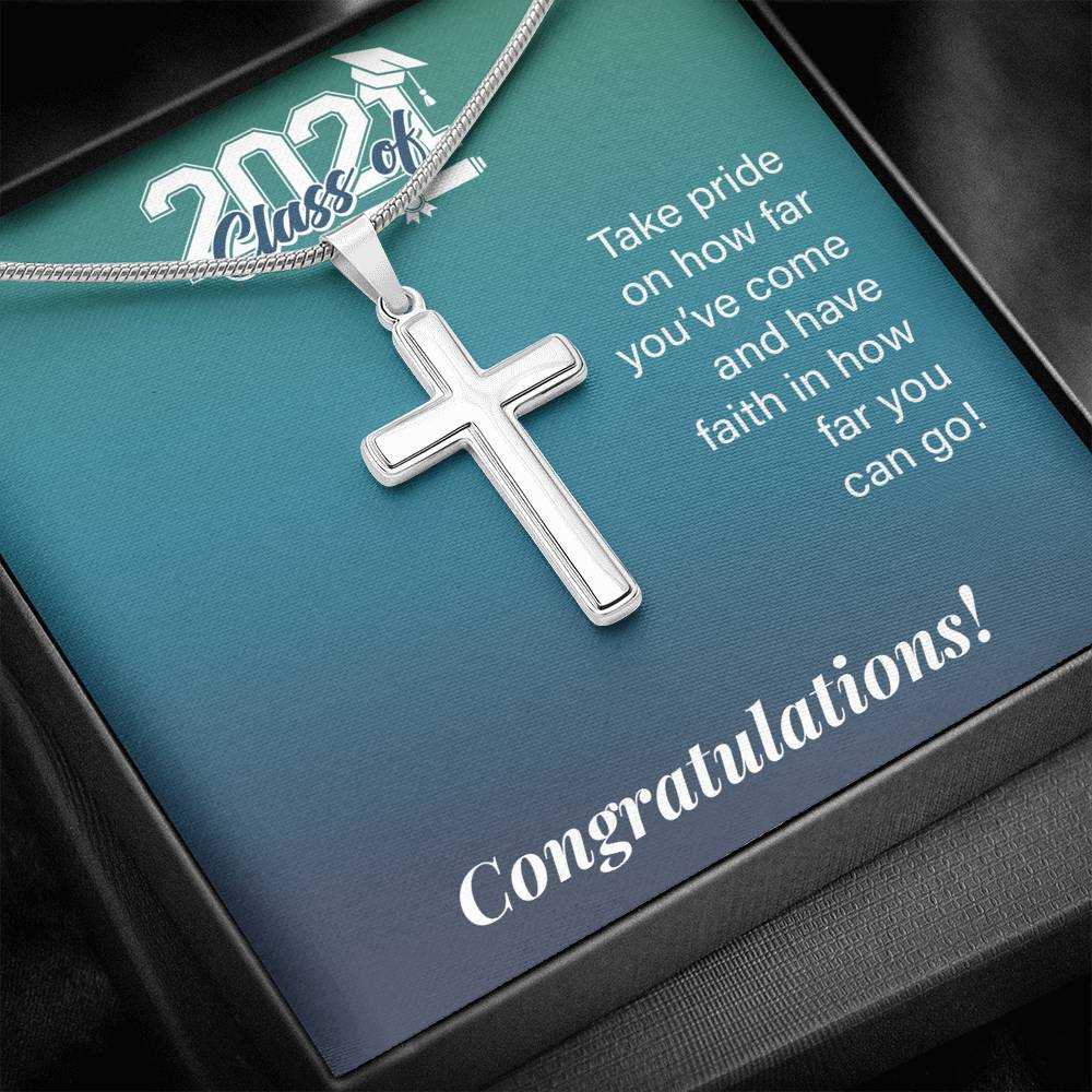 Graduation Gifts For Son To Our Son Cross Necklace From Dad & Mom Birthday Gift Graduation Gift High School Class Of 2021 College