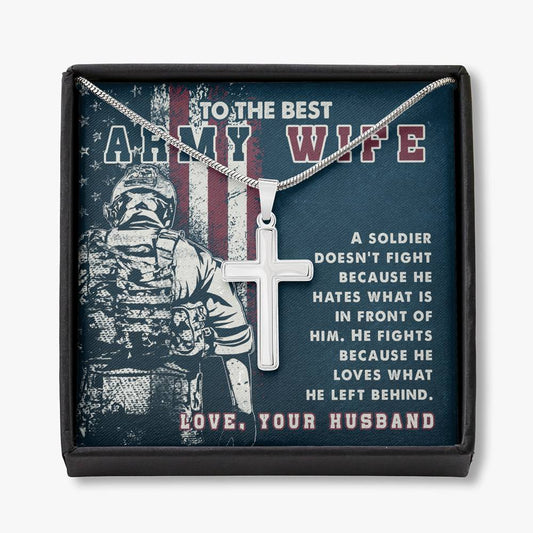 Army Wife Necklace, Wife Gift, Veterans Gift, Faith Necklace