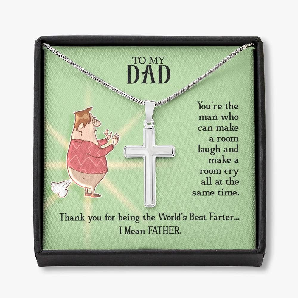To My Daddy Necklace, Gift Father's Day, Gift For Dad, Cross Necklace Chain, Mens Cross Necklace