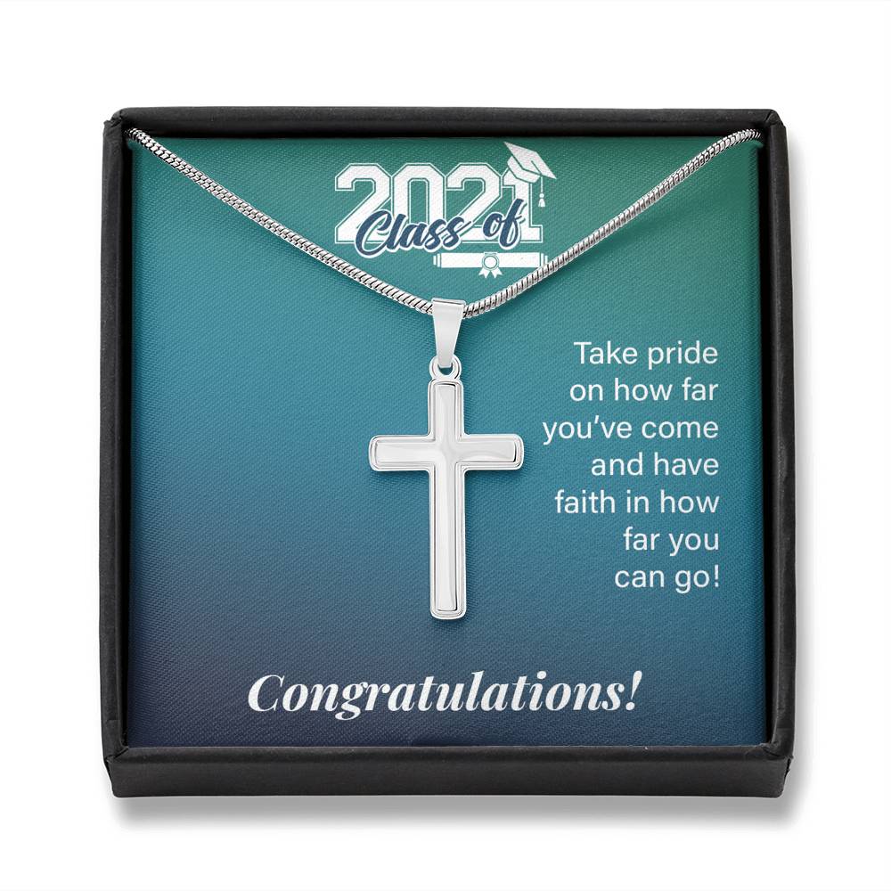 Graduation Gifts For Son To Our Son Cross Necklace From Dad & Mom Birthday Gift Graduation Gift High School Class Of 2021 College